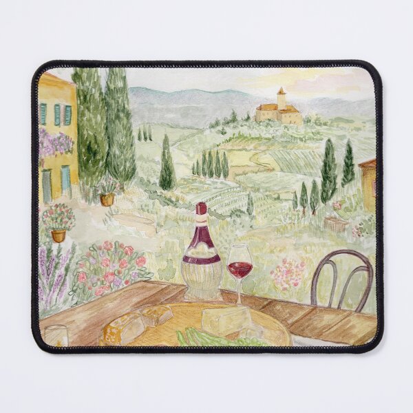 Item preview, Tuscan Landscape Watercolor – Italian Countryside Art designed and sold by Qualali Studio.