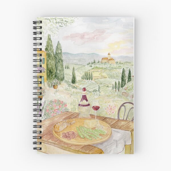 Artikelvorschau, Toskanische Landschaft in Aquarell – Italienische Landschaftsmalerei entworfen und verkauft von Qualali Studio.