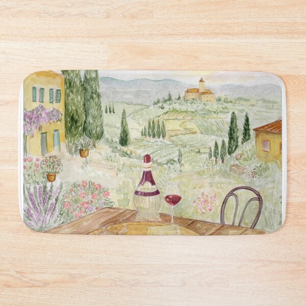 Item preview, Tuscan Landscape Watercolor – Italian Countryside Art designed and sold by Qualali Studio.