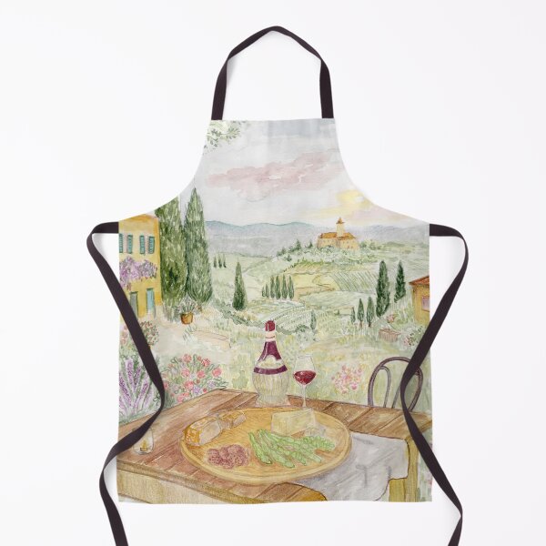 Item preview, Tuscan Landscape Watercolor – Italian Countryside Art designed and sold by Qualali Studio.