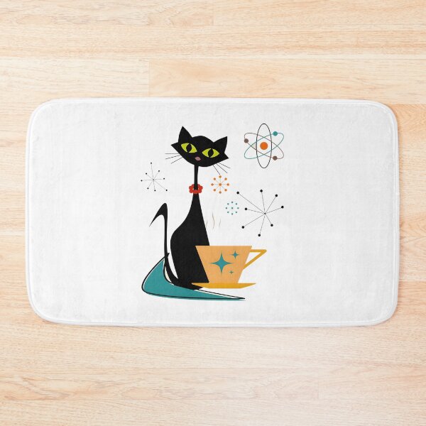 Item preview, Cat and Coffee Midcentury Atomic Age Modern Mid Century Design designed and sold by kidgoback.