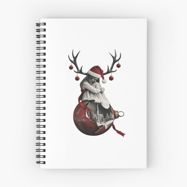 Item preview, Surreal Christmas Girl Reindeer Antlers Broken Bauble Winter Art designed and sold by zzz888.