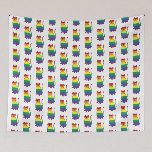 Item preview, Cute Kitty Cat with Pride Colors Illustration for Animal Lovers designed and sold by kidgoback.