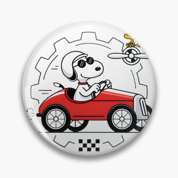 Item preview, Snoopy Driving Race Car with Woodstock Cute Cartoon Design designed and sold by Surface-arts.