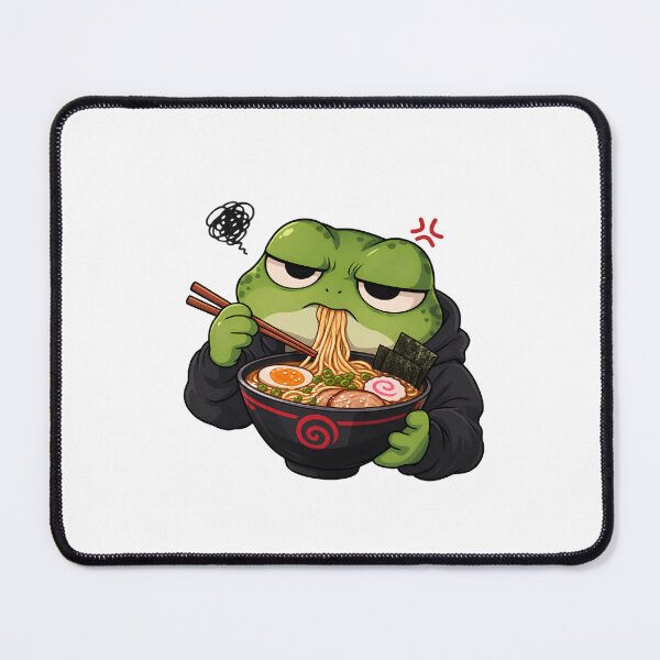 Item preview, Grumpy Frog Eating Ramen designed and sold by CutieGalore.