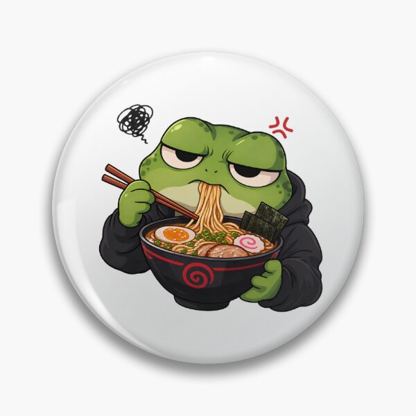 Item preview, Grumpy Frog Eating Ramen designed and sold by CutieGalore.