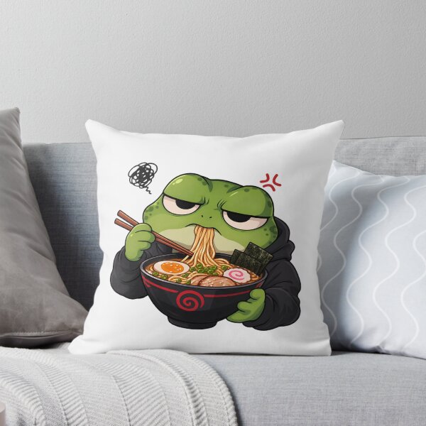 Item preview, Grumpy Frog Eating Ramen designed and sold by CutieGalore.