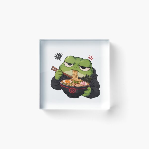 Item preview, Grumpy Frog Eating Ramen designed and sold by CutieGalore.