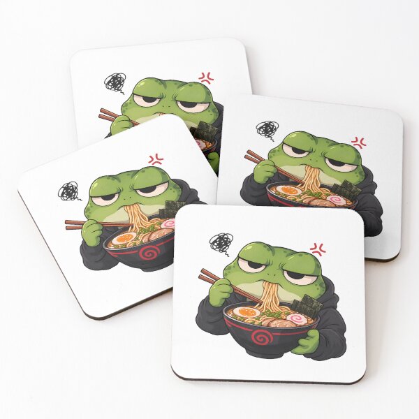 Item preview, Grumpy Frog Eating Ramen designed and sold by CutieGalore.