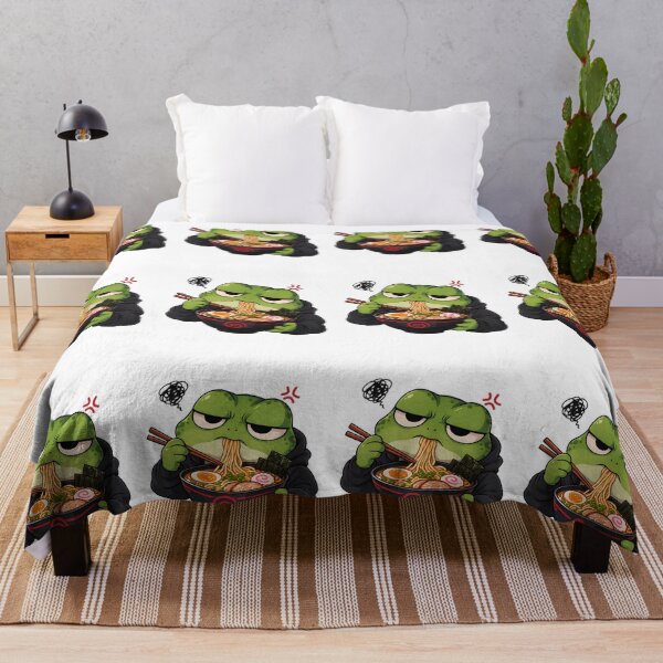 Item preview, Grumpy Frog Eating Ramen designed and sold by CutieGalore.