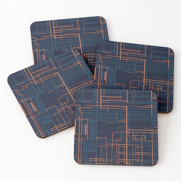 Item preview, Technological Blue and Orange Lines designed and sold by shelteredinside.