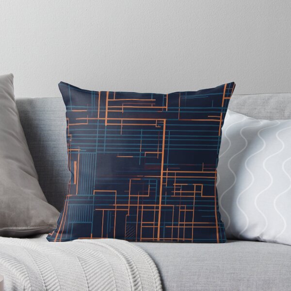 Item preview, Technological Blue and Orange Lines designed and sold by shelteredinside.