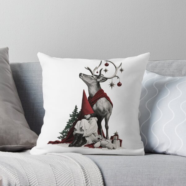 Item preview, Surreal Christmas Stag and Pointed Hat Girl Dark Fairytale Collage designed and sold by zzz888.