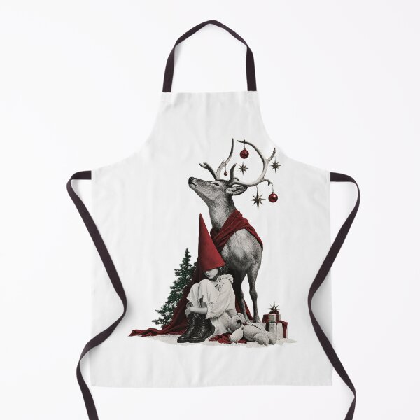 Item preview, Surreal Christmas Stag and Pointed Hat Girl Dark Fairytale Collage designed and sold by zzz888.