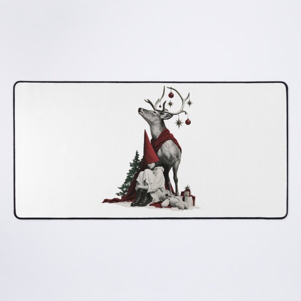 Item preview, Surreal Christmas Stag and Pointed Hat Girl Dark Fairytale Collage designed and sold by zzz888.