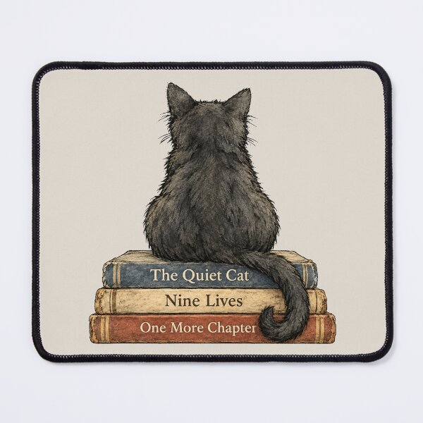 Item preview, Black Cat on Vintage Books designed and sold by ChirpInc.