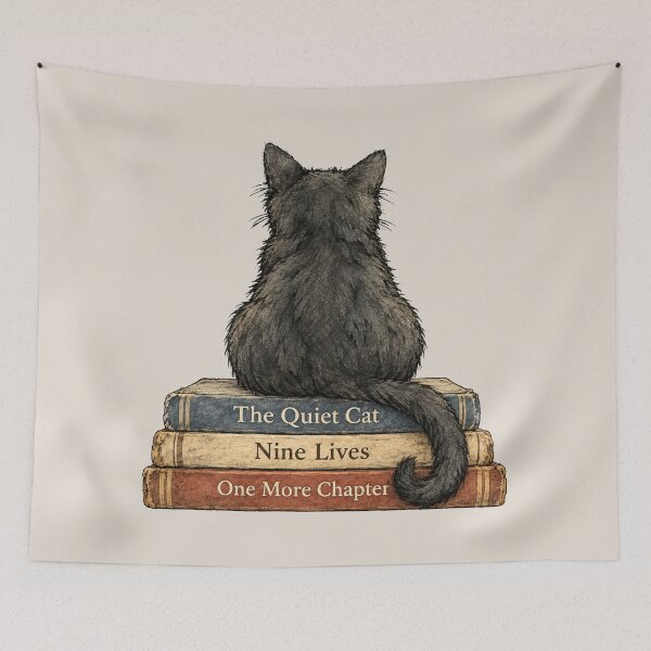 Item preview, Black Cat on Vintage Books designed and sold by ChirpInc.