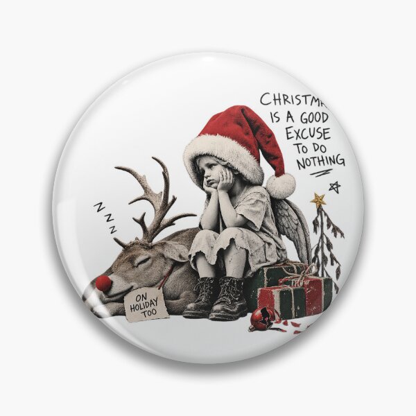 Item preview, Christmas Is A Good Excuse To Do Nothing Sleeping Reindeer Angel Art designed and sold by zzz888.