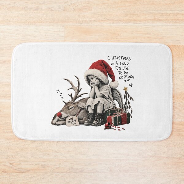 Item preview, Christmas Is A Good Excuse To Do Nothing Sleeping Reindeer Angel Art designed and sold by zzz888.