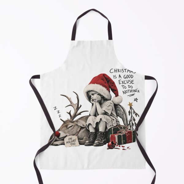 Item preview, Christmas Is A Good Excuse To Do Nothing Sleeping Reindeer Angel Art designed and sold by zzz888.