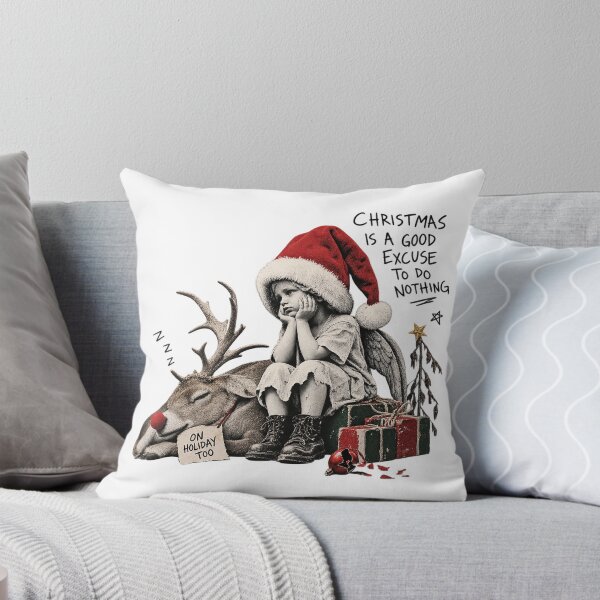Item preview, Christmas Is A Good Excuse To Do Nothing Sleeping Reindeer Angel Art designed and sold by zzz888.