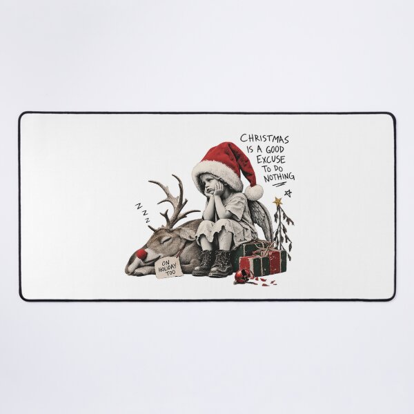 Item preview, Christmas Is A Good Excuse To Do Nothing Sleeping Reindeer Angel Art designed and sold by zzz888.
