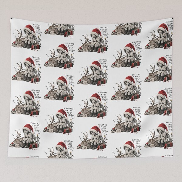 Item preview, Christmas Is A Good Excuse To Do Nothing Sleeping Reindeer Angel Art designed and sold by zzz888.