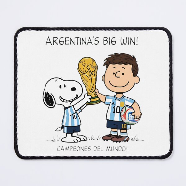 Item preview, Snoopy Celebrates Argentina World Cup Victory with Trophy Illustration designed and sold by wallflower2war.