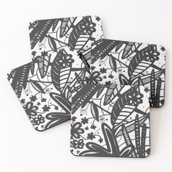 Item preview, A sea of flowers in black and white designed and sold by Antje Wauer.