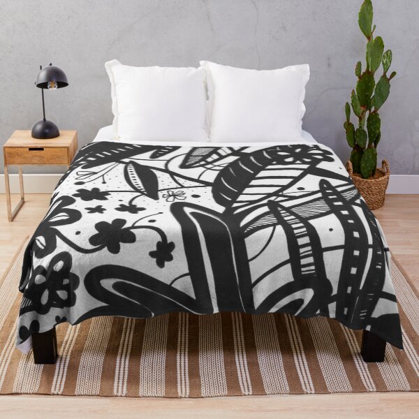 Item preview, A sea of flowers in black and white designed and sold by Antje Wauer.
