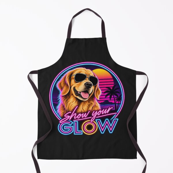 Item preview, Show Your Glow | Retro 80s Golden Retriever Neon Sunset designed and sold by FireWildChild.