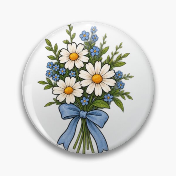 Item preview, Wildflower Bouquet Daisy and Forget-Me-Not – Vintage Cottagecore Floral Sticker designed and sold by Anstickerrr.