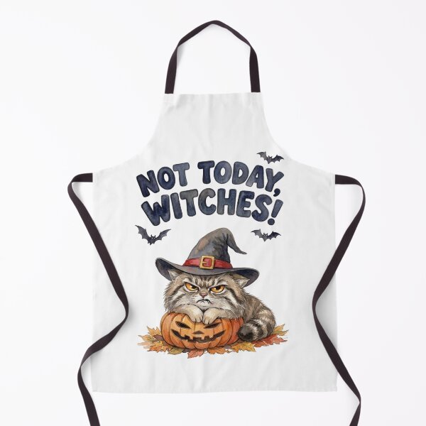 Item preview, Not Today Witches Grumpy Pallas Cat Witch Hat Halloween Watercolor designed and sold by PawtopiaArt.