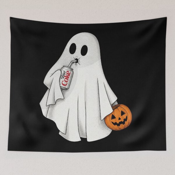Item preview, Cute Ghost Sipping Diet Coke Halloween Pumpkin designed and sold by CamilleNorris.