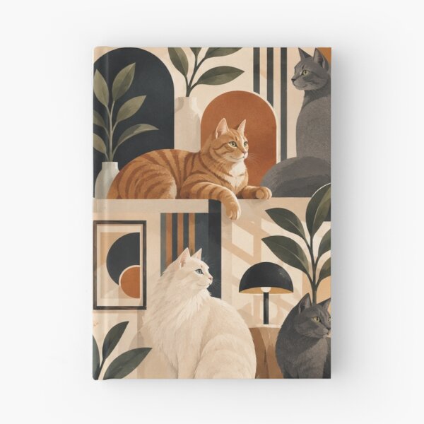 Item preview, Elegant Scandinavian Cats Pattern | Nordic Floral Cat Design designed and sold by Aramdesing.