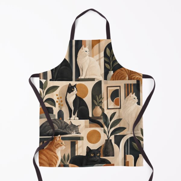 Item preview, Elegant Scandinavian Cats Pattern | Nordic Floral Cat Design designed and sold by Aramdesing.