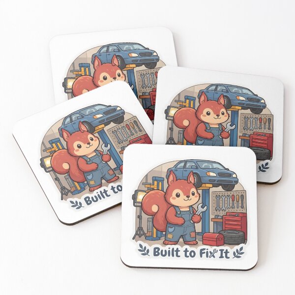 Item preview, Cute Squirrel Mechanic – Built to Fix It Funny Mechanic Gift designed and sold by Isliath.