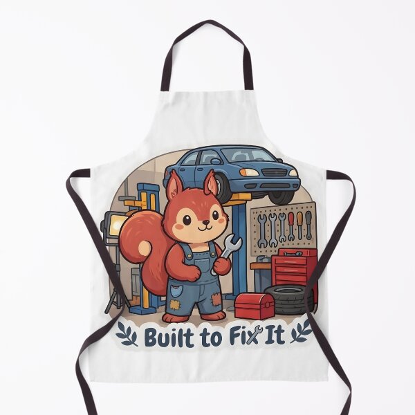 Item preview, Cute Squirrel Mechanic – Built to Fix It Funny Mechanic Gift designed and sold by Isliath.
