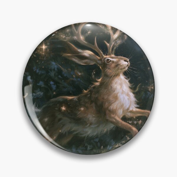 Item preview, A Jackalope sprinting through moonlit wildflower meadows, Fantasy & Mythological Creatures designed and sold by CDC40.