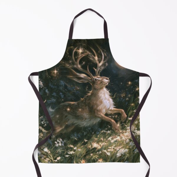 Item preview, A Jackalope sprinting through moonlit wildflower meadows, Fantasy & Mythological Creatures designed and sold by CDC40.