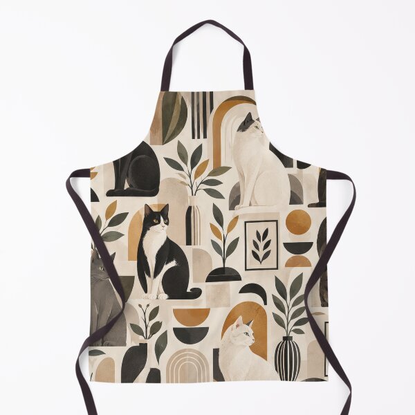 Item preview, Elegant Scandinavian Cats Pattern | Nordic Floral Cat Design designed and sold by Aramdesing.