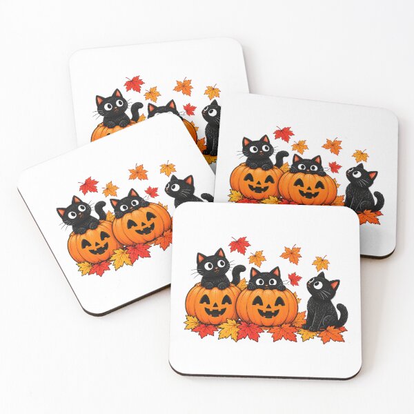 Item preview, Cute Black Cats Playing in Fall Leaves Thanksgiving Autumn designed and sold by Morescitaf.