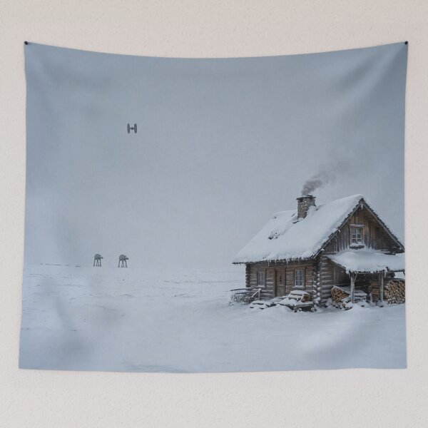 Item preview, Snowy Cabin with Distant AT-ATs designed and sold by Late Theory.