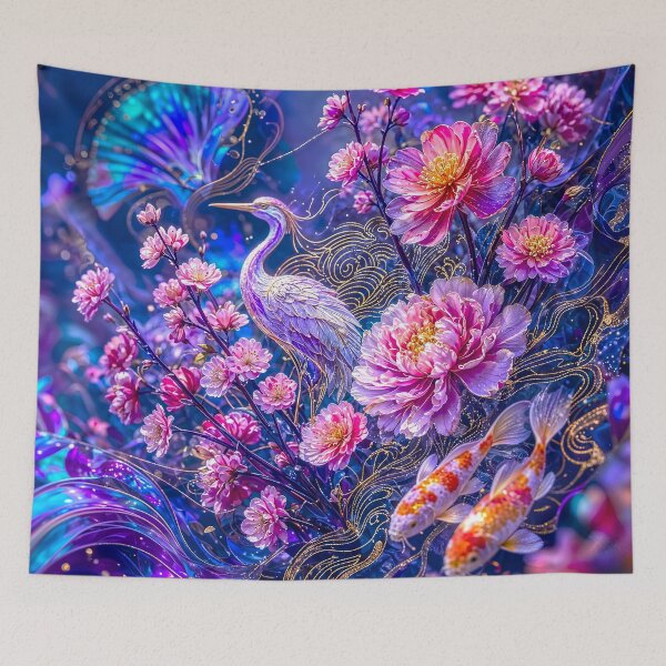 Item preview, Japanese Fantasy Flora and Fauna Art designed and sold by fantasystyleiom.