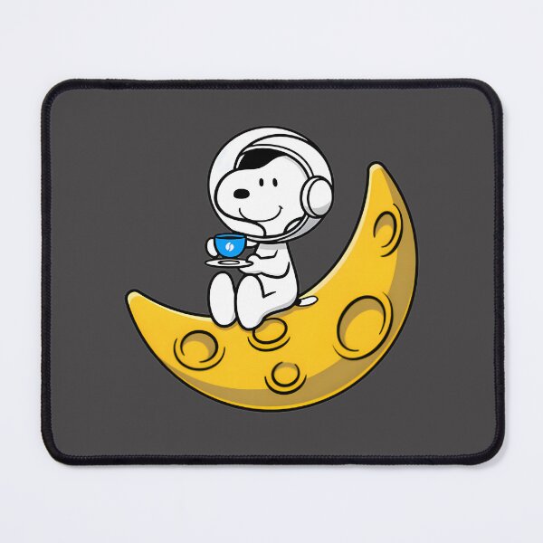 Item preview, Cute Snoopy Inspired Character Enjoying Coffee on the Moon Illustration designed and sold by MasonTheGamer.