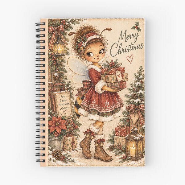 Item preview, Vintage Christmas Bee Girl Illustration designed and sold by IRYNASHOP.