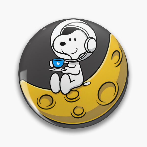 Item preview, Cute Snoopy Inspired Character Enjoying Coffee on the Moon Illustration designed and sold by MasonTheGamer.