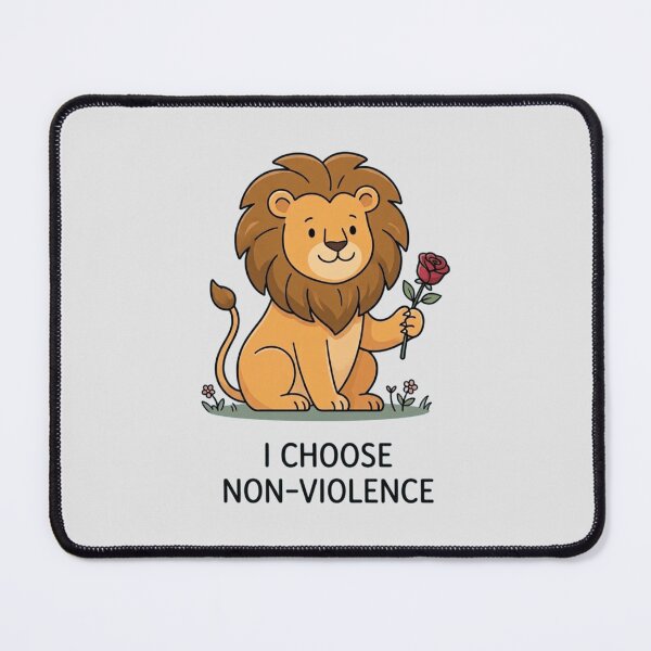 Item preview, I Choose Non-Violence Lion Rose Peace Awareness Design designed and sold by ANJ Creative Designs.