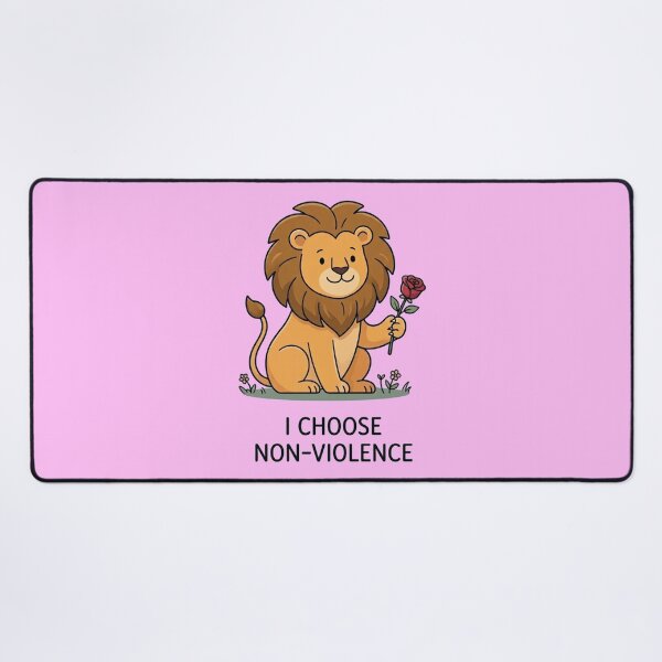 Item preview, I Choose Non-Violence Lion Rose Peace Awareness Design designed and sold by ANJ Creative Designs.