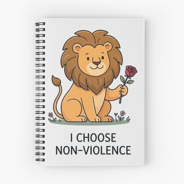 Item preview, I Choose Non-Violence Lion Rose Peace Awareness Design designed and sold by ANJ Creative Designs.